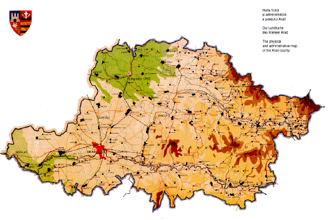 Arad county map